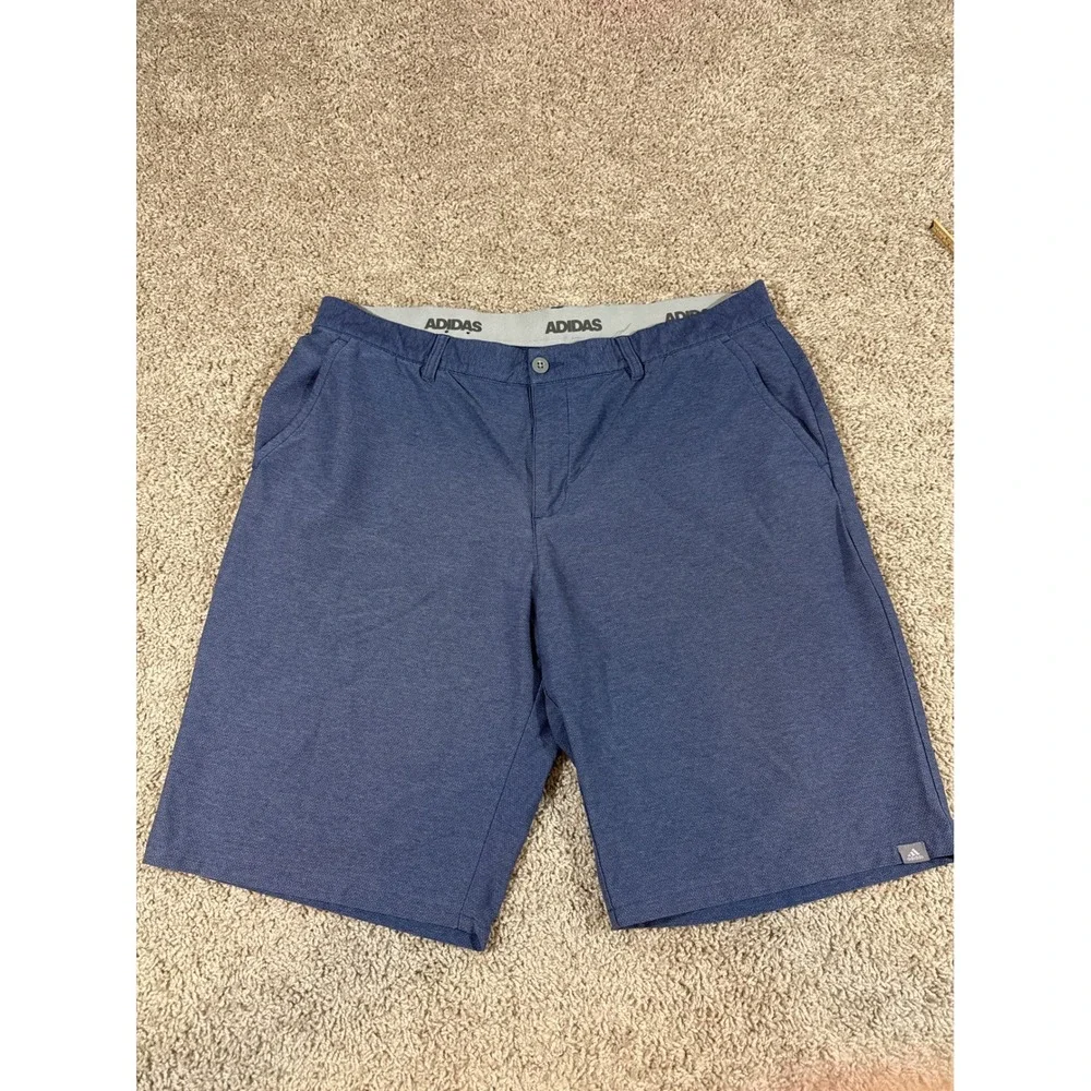 Adidas Golf Shorts Mens 38 Blue Good Ultimate365 Heathered Stretch Athletic